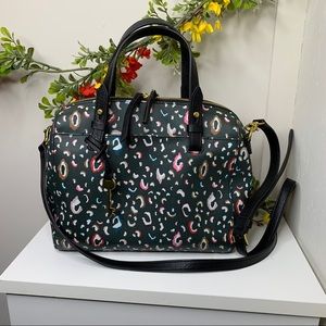 Fossil Leopard Print Rachel Satchel